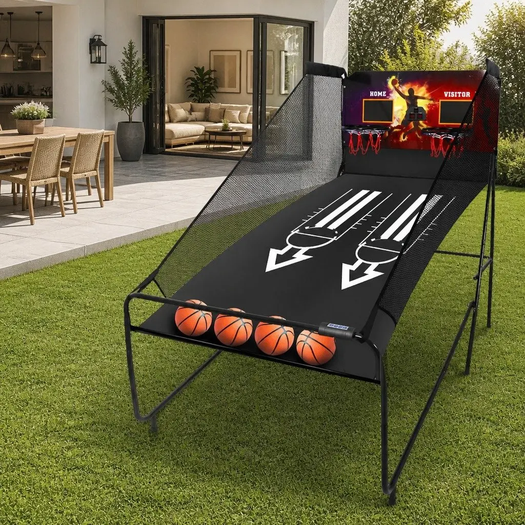 Electronic Basketball Arcade Shooting Game 8 Games Foldable Indoor Outdoor Party