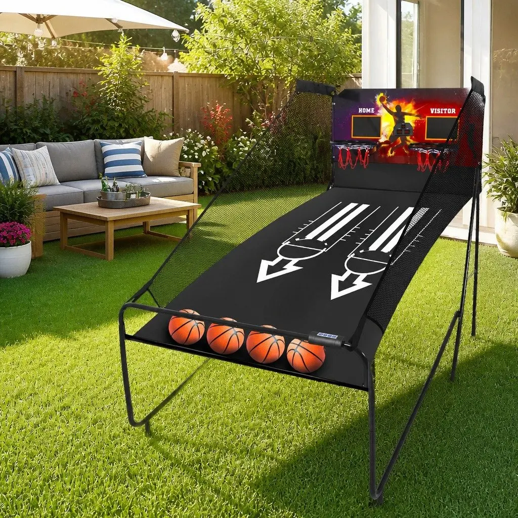Electronic Basketball Arcade Shooting Game 8 Games Foldable Indoor Outdoor Party
