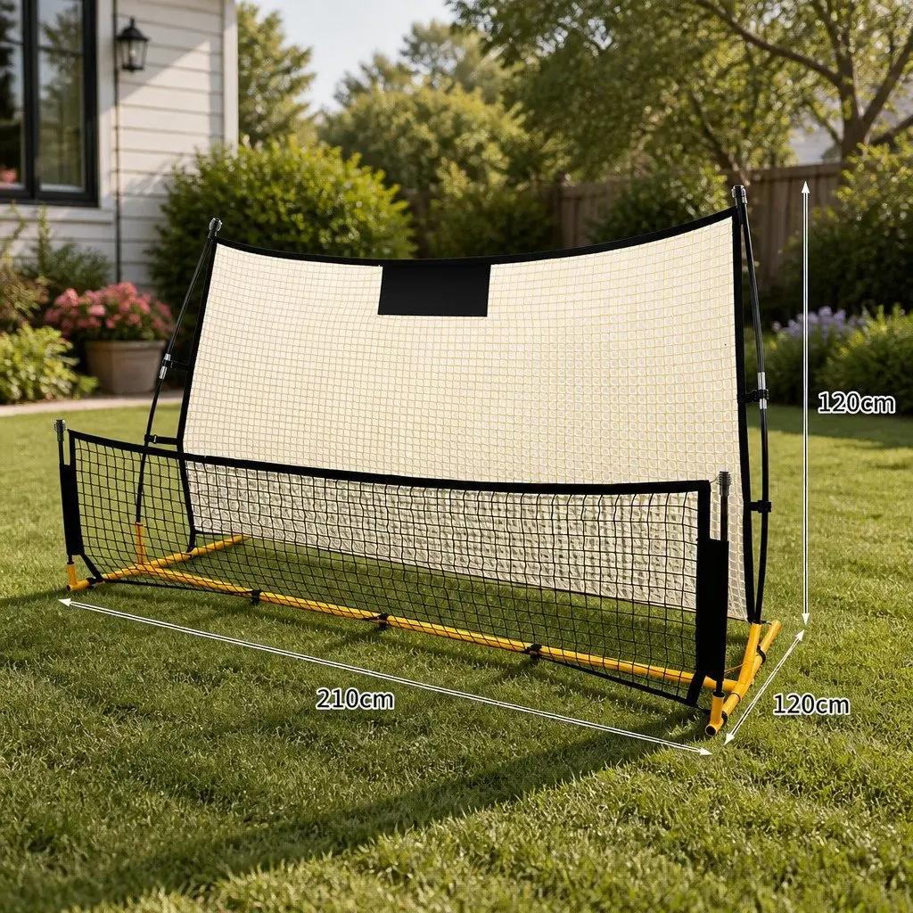 Soccer Rebounder Net Portable Training Goal Backyard 210cm x 120cm x 120cm