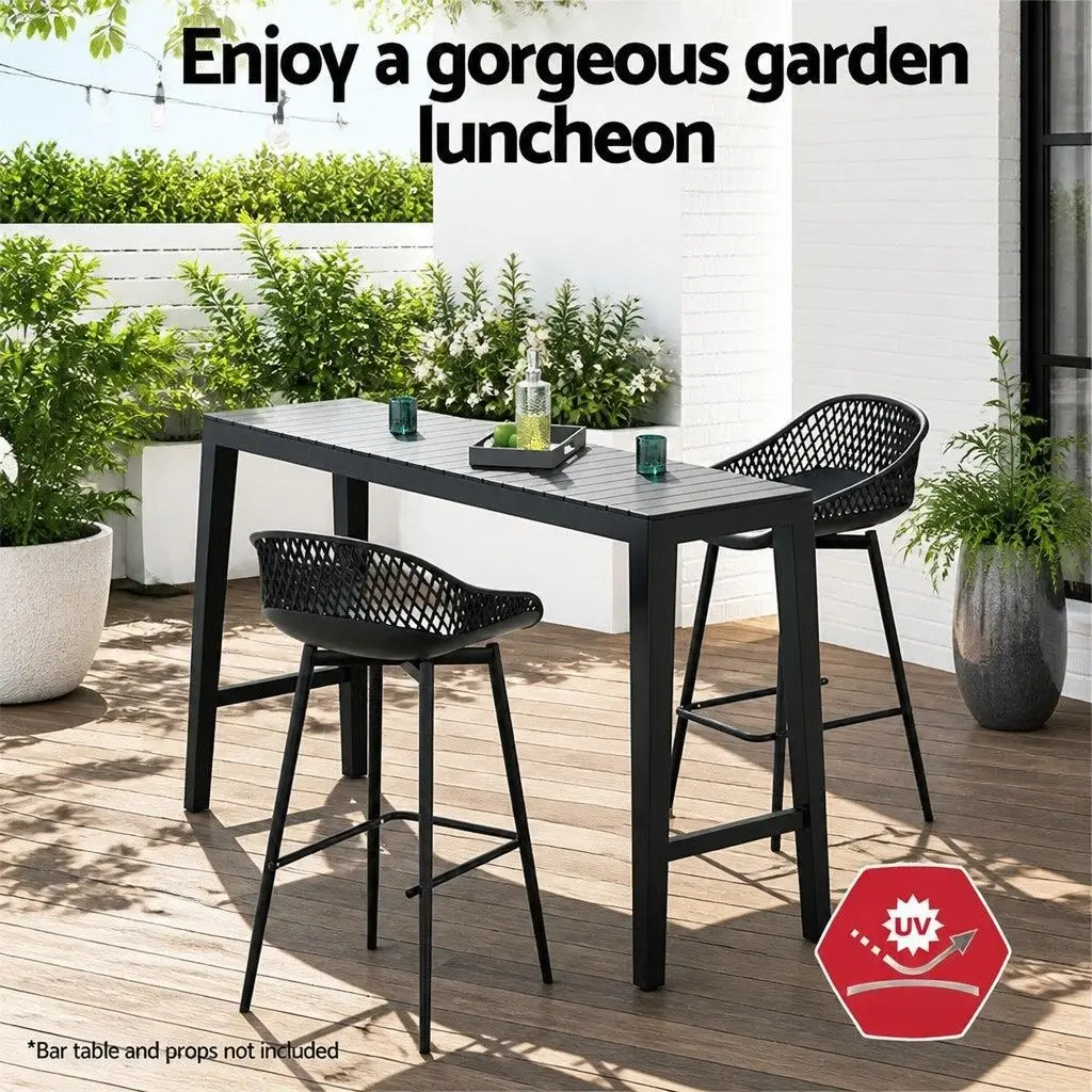 Black Outdoor Bar Stools with Metal Frame