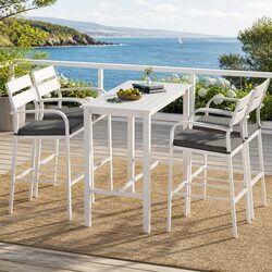 5-Piece Aluminium Outdoor Bar Stools & Table Set