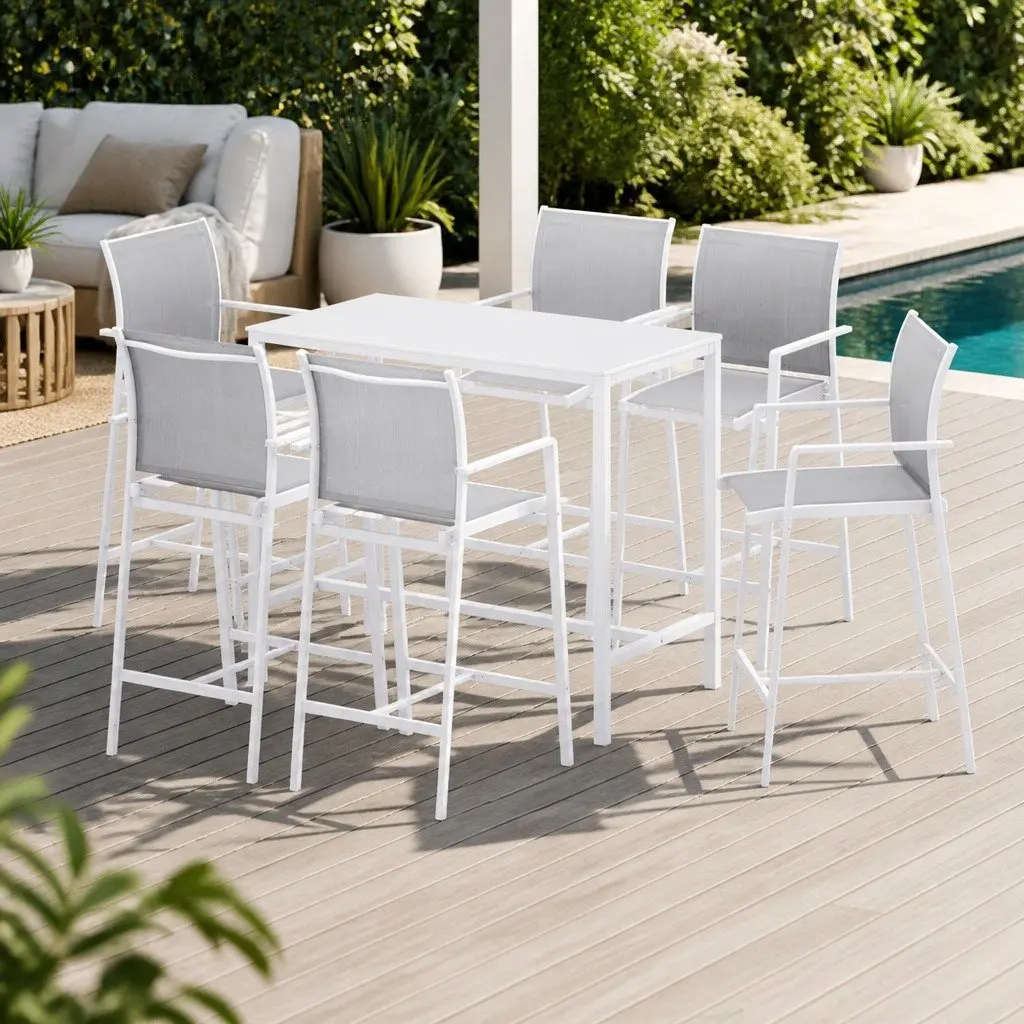 7PC Outdoor Bar Stools Set