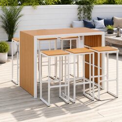 7-Piece Bar Set with Dimensions and Materials Listed
