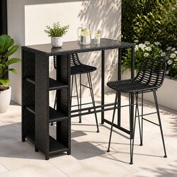 Outdoor Bar Set Specifications: Wicker Chairs and Table