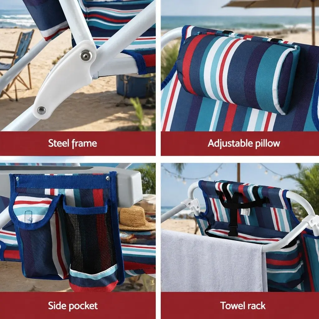 Outdoor Reclining Chair Backpack Cooler Storage Beach Camping Lightweight