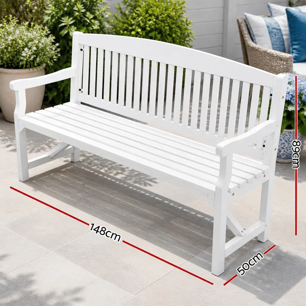 Outdoor Wooden Garden Bench 5FT Brown 3 Seater