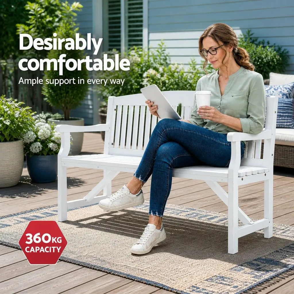 Outdoor Wooden Garden Bench 5FT Brown 3 Seater