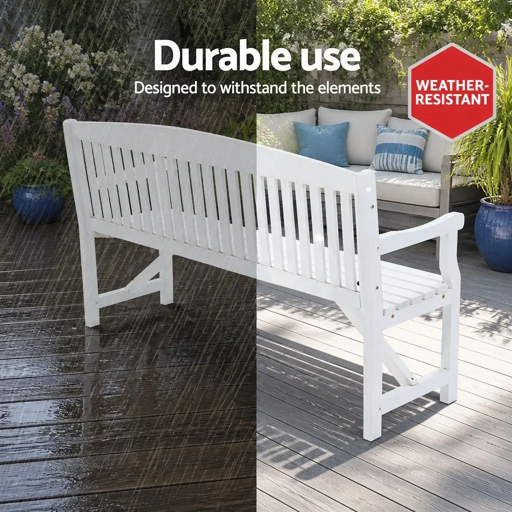 Outdoor Wooden Garden Bench 5FT Brown 3 Seater