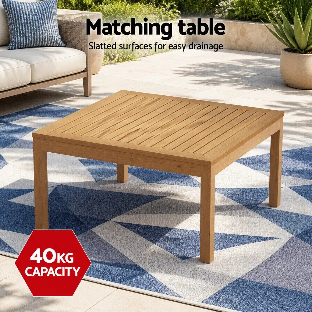 Outdoor Sofa Set for Garden 4 Seater Wooden Lounge with Coffee Table