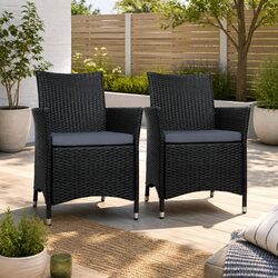 Specifications of 2PC Wicker Outdoor Dining Chairs Set