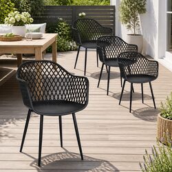 Black Outdoor Dining Chairs – 4-Piece Set Specifications