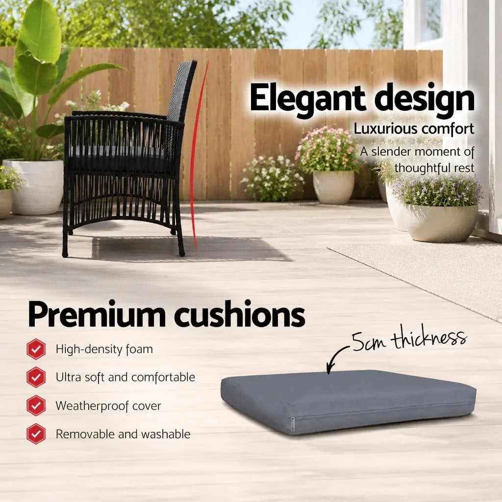 3 Piece Outdoor Bistro Set with Cushions