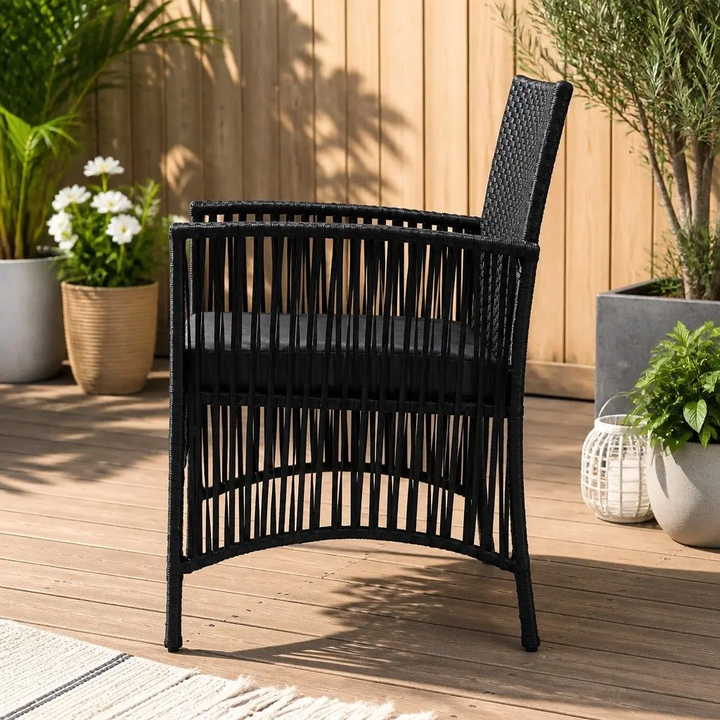 3 Piece Outdoor Bistro Set with Cushions