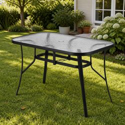 Specifications of 120cm Steel Frame Glass Dining Table
