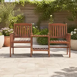 Garden Bench Specifications: 2-Seater Loveseat with Table