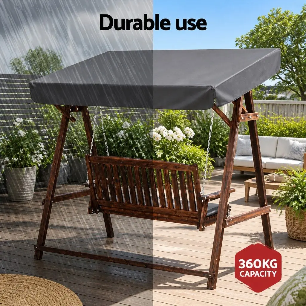 3 Seater Swing Chair with Canopy