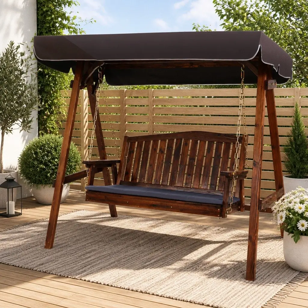 3 Seater Swing Chair with Canopy