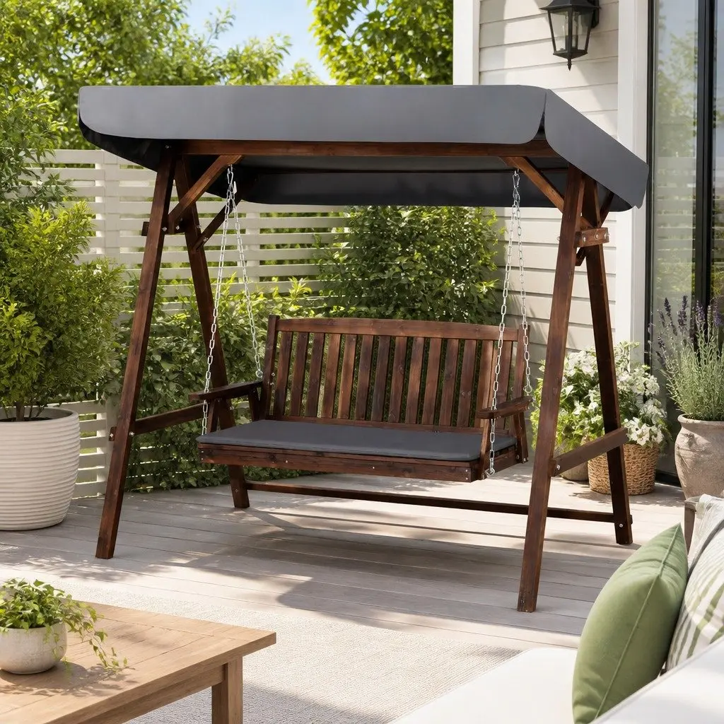 3 Seater Swing Chair with Canopy