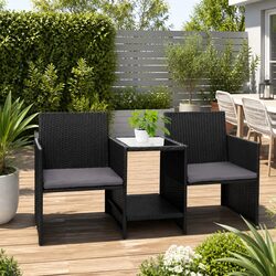 Outdoor Wicker Loveseat Set Dimensions and Details