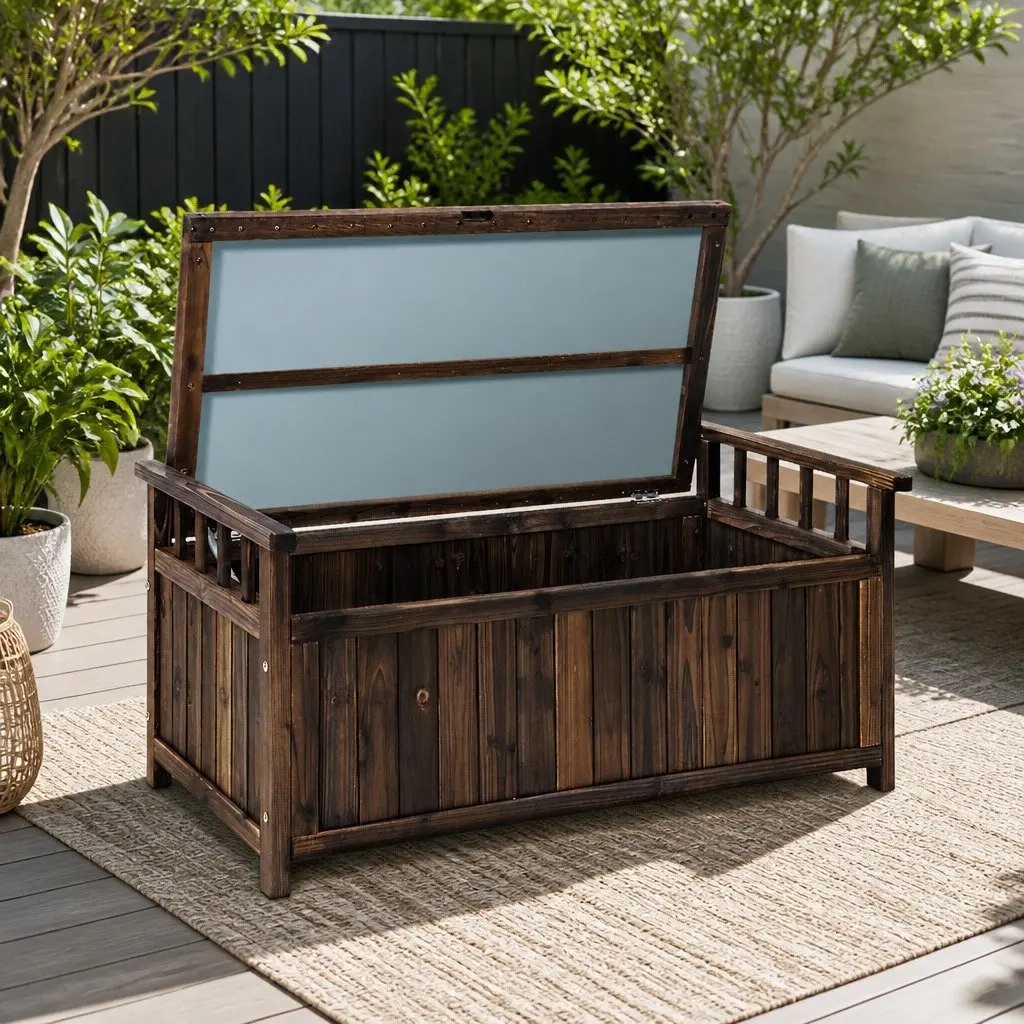 Charcoal Outdoor Storage Bench Box