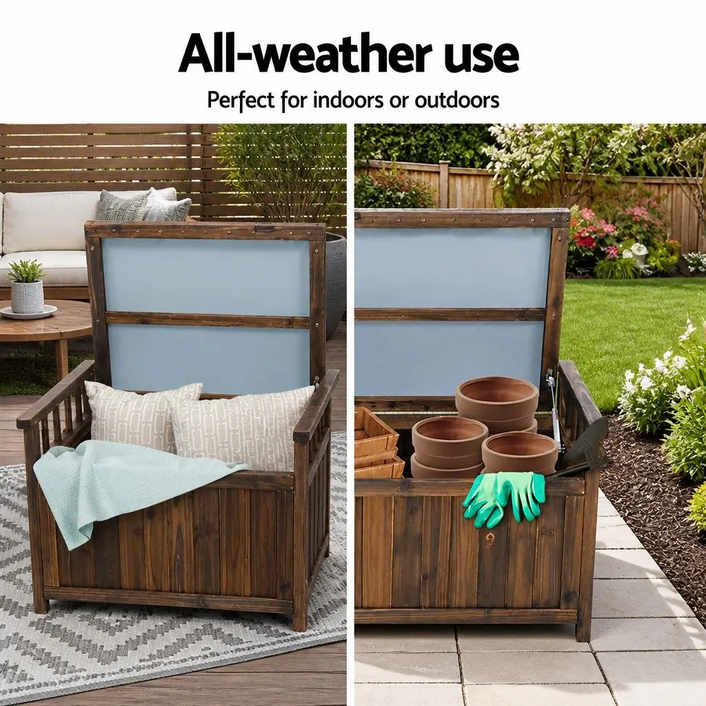 Outdoor Storage Bench Box for Garden Patio Charcoal 106cm x 60cm x 51.5cm