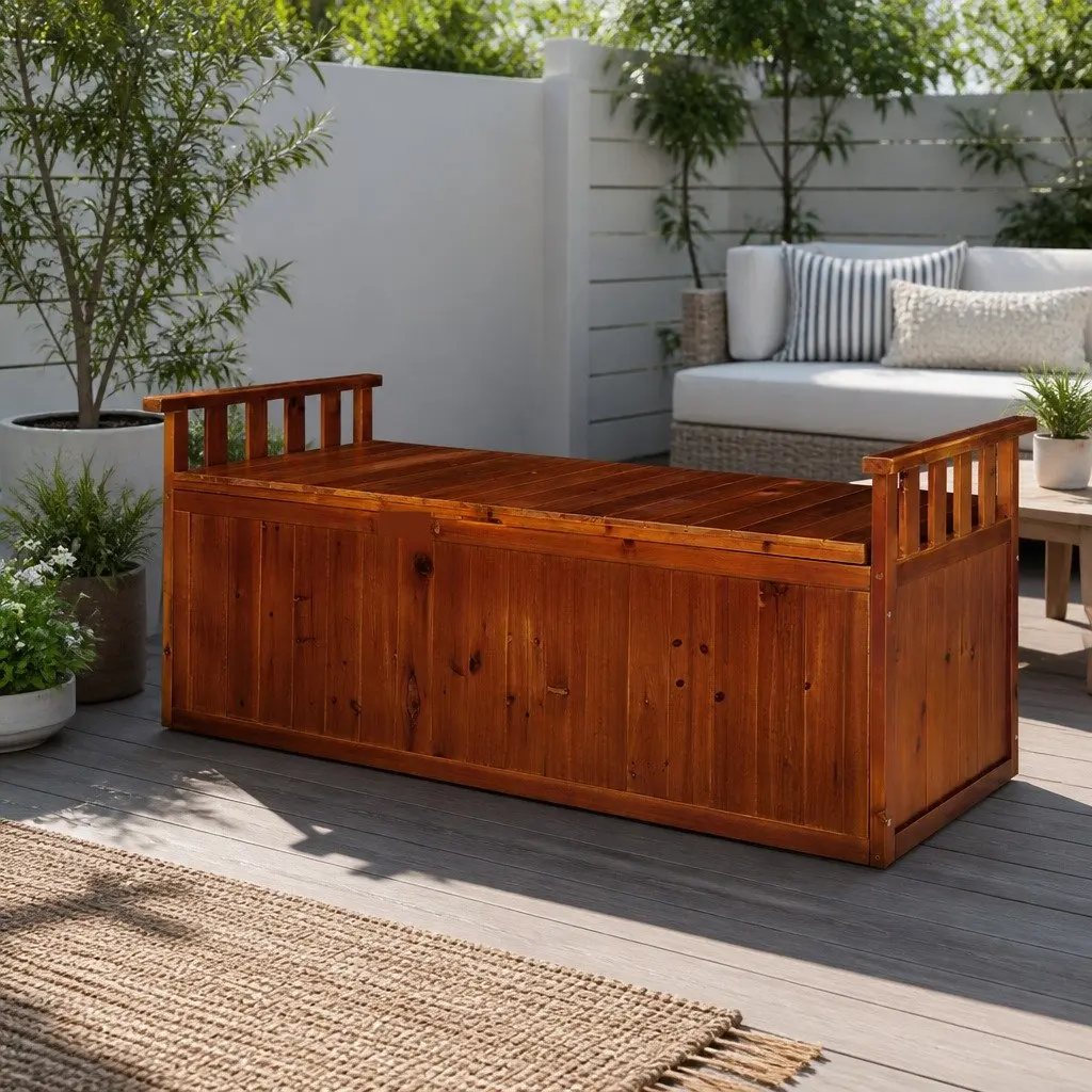 129cm Wooden Storage Bench Box with 200L Capacity