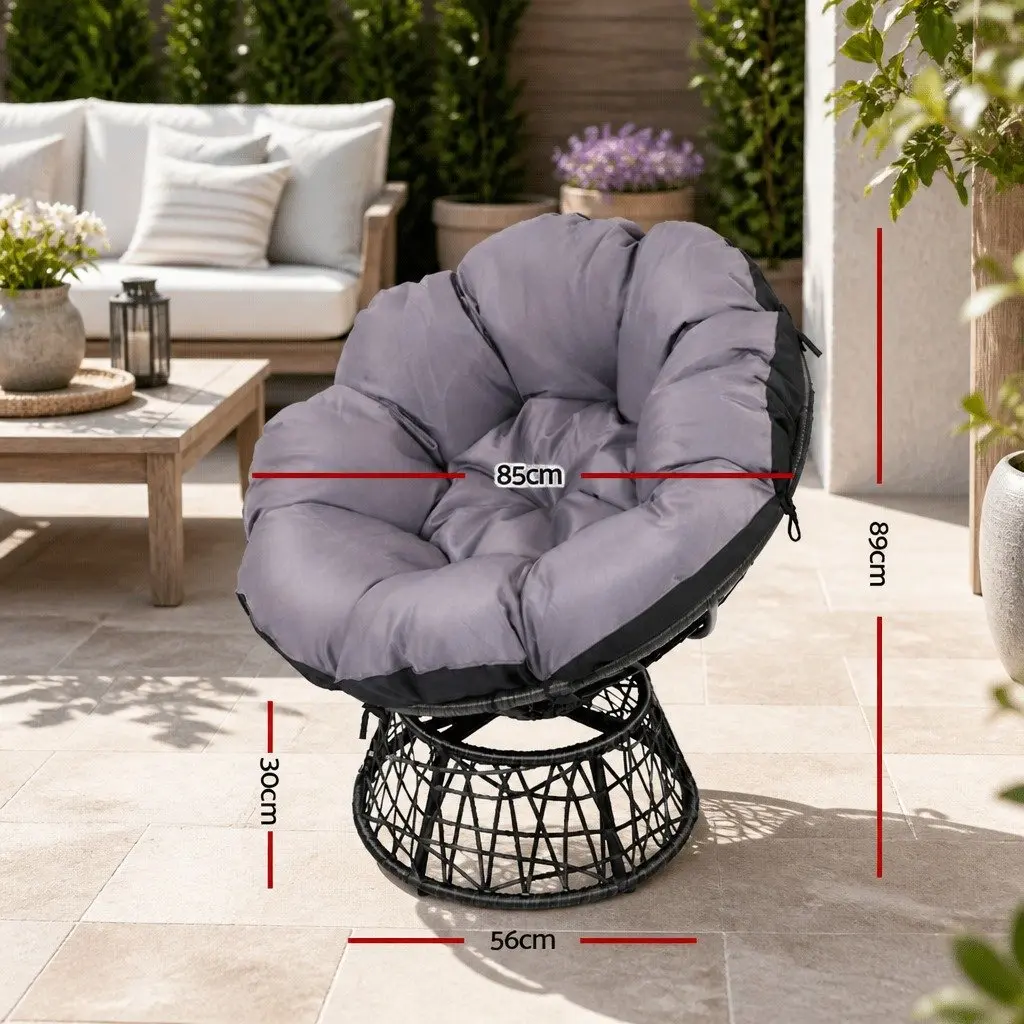 Papasan Chair and Side Table Set