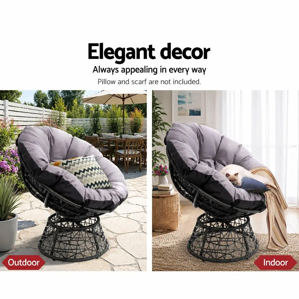 Papasan Chair and Side Table Set