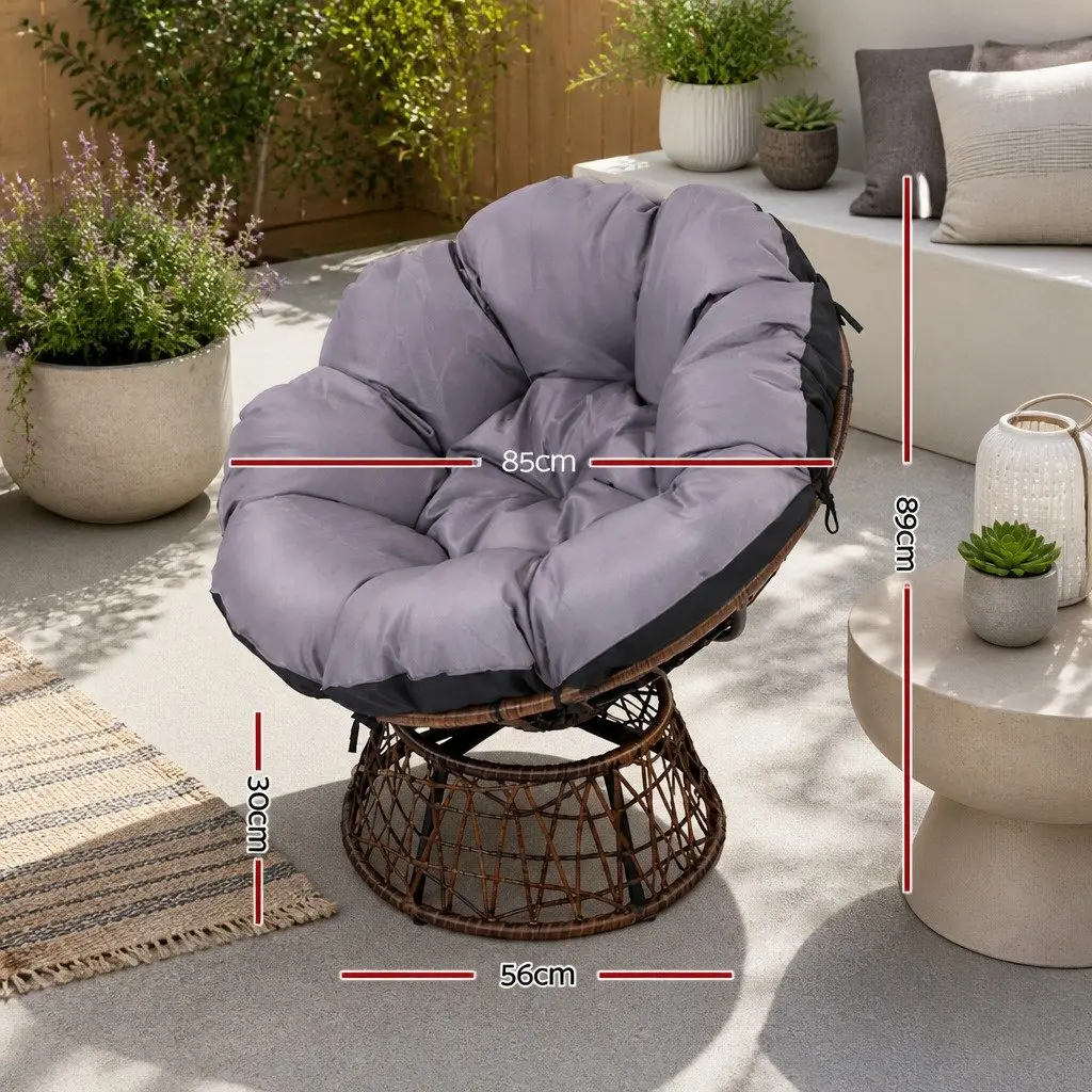 Papasan Chair and Side Table Set