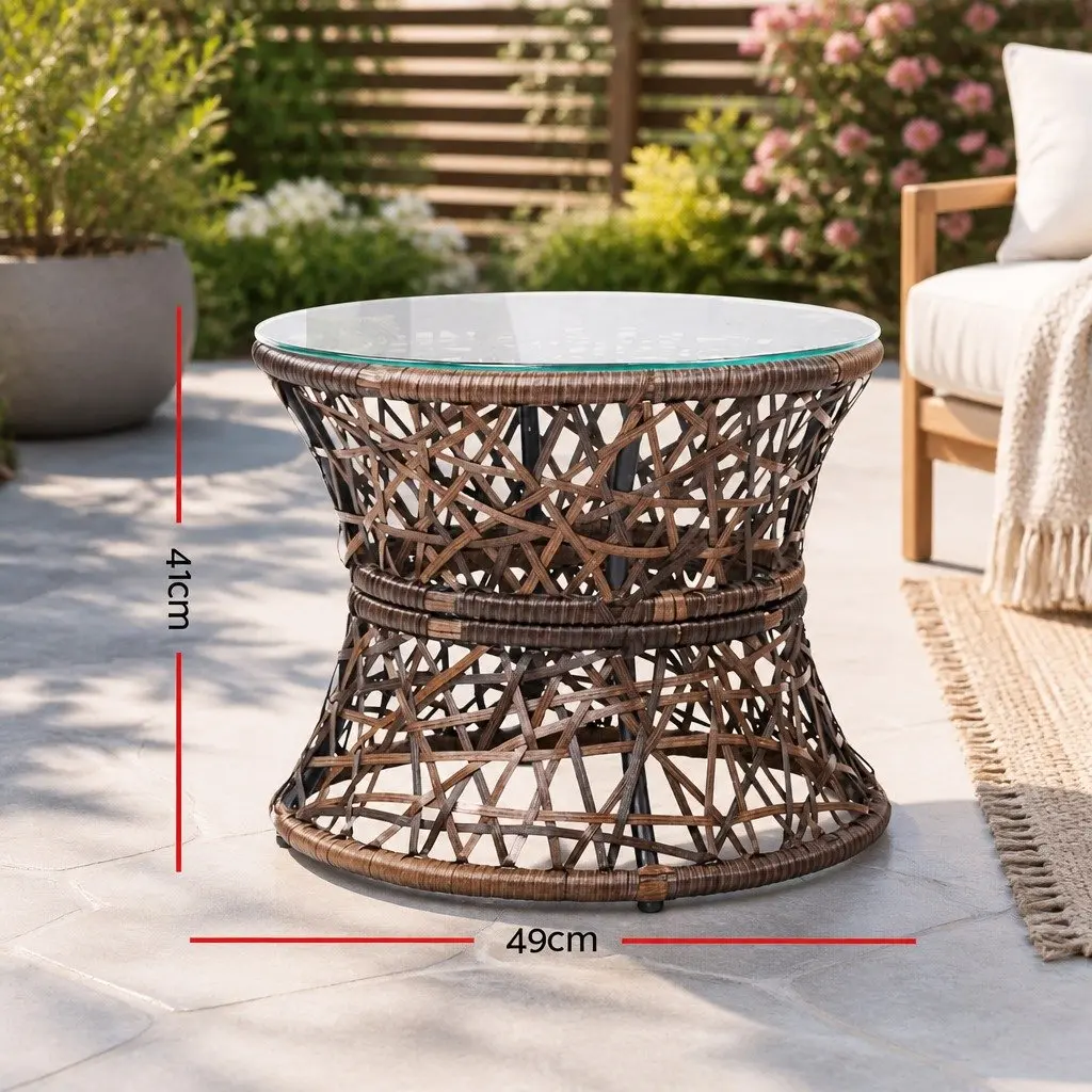 Papasan Chair and Side Table Set
