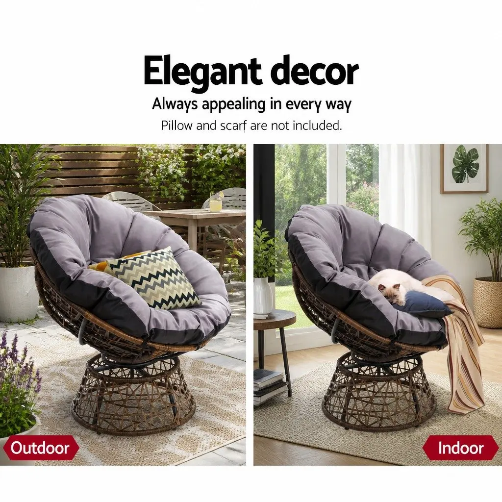 Papasan Chair and Side Table Set