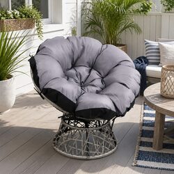 Specifications of Rotatable Papasan Chair Grey