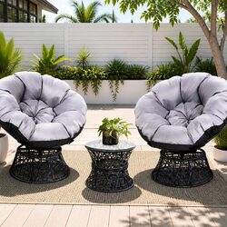 Specifications of Papasan Chair and Side Table Set