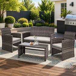 4-Piece Grey Outdoor Sofa Set Specifications