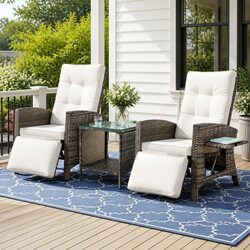 Specs of 3-Piece Adjustable Outdoor Recliner Set