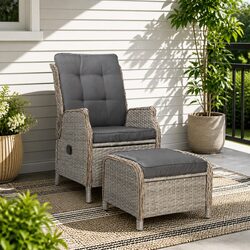 Wicker Recliner Chair with Ottoman: Dimensions & Details