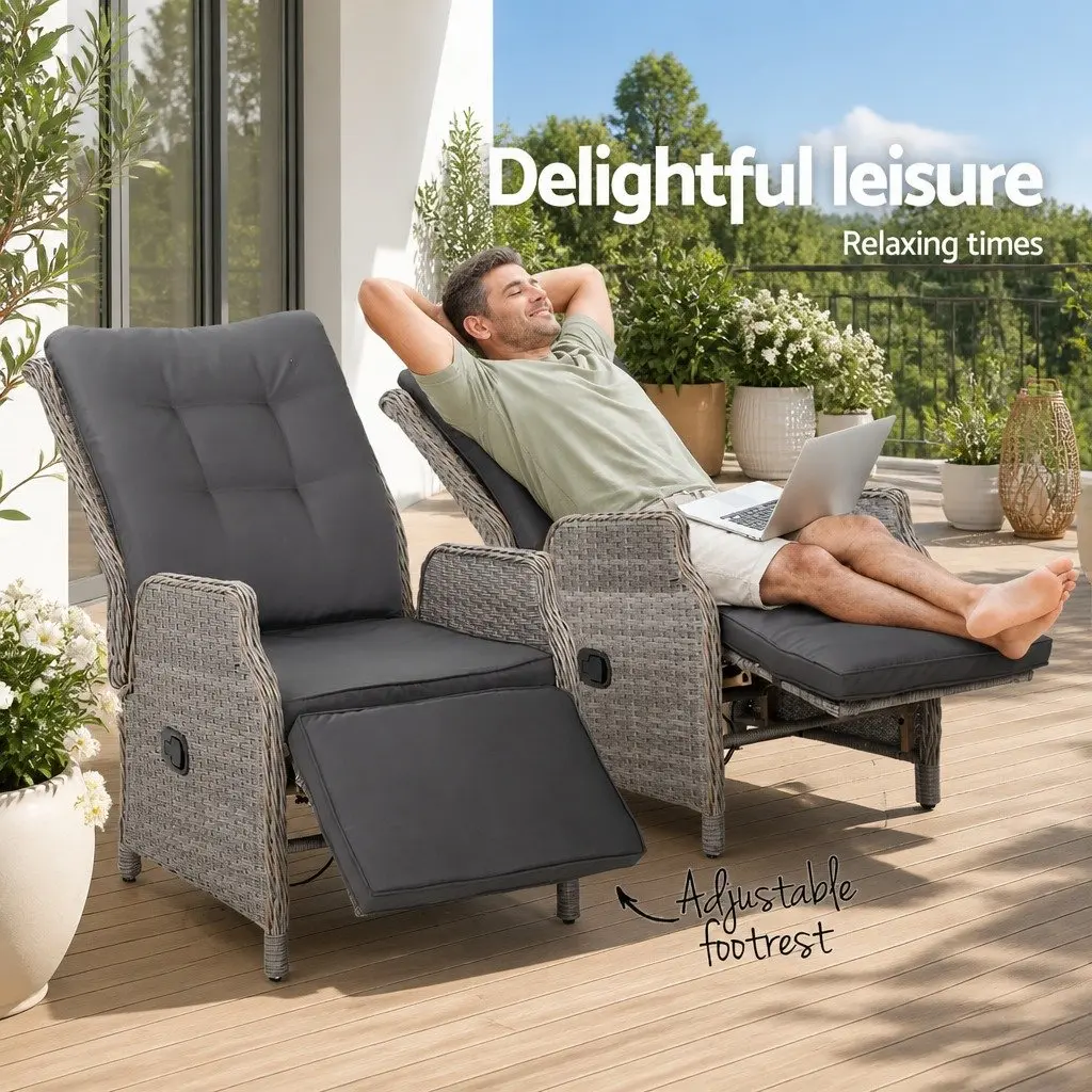 Wicker Recliner Lounge Chairs