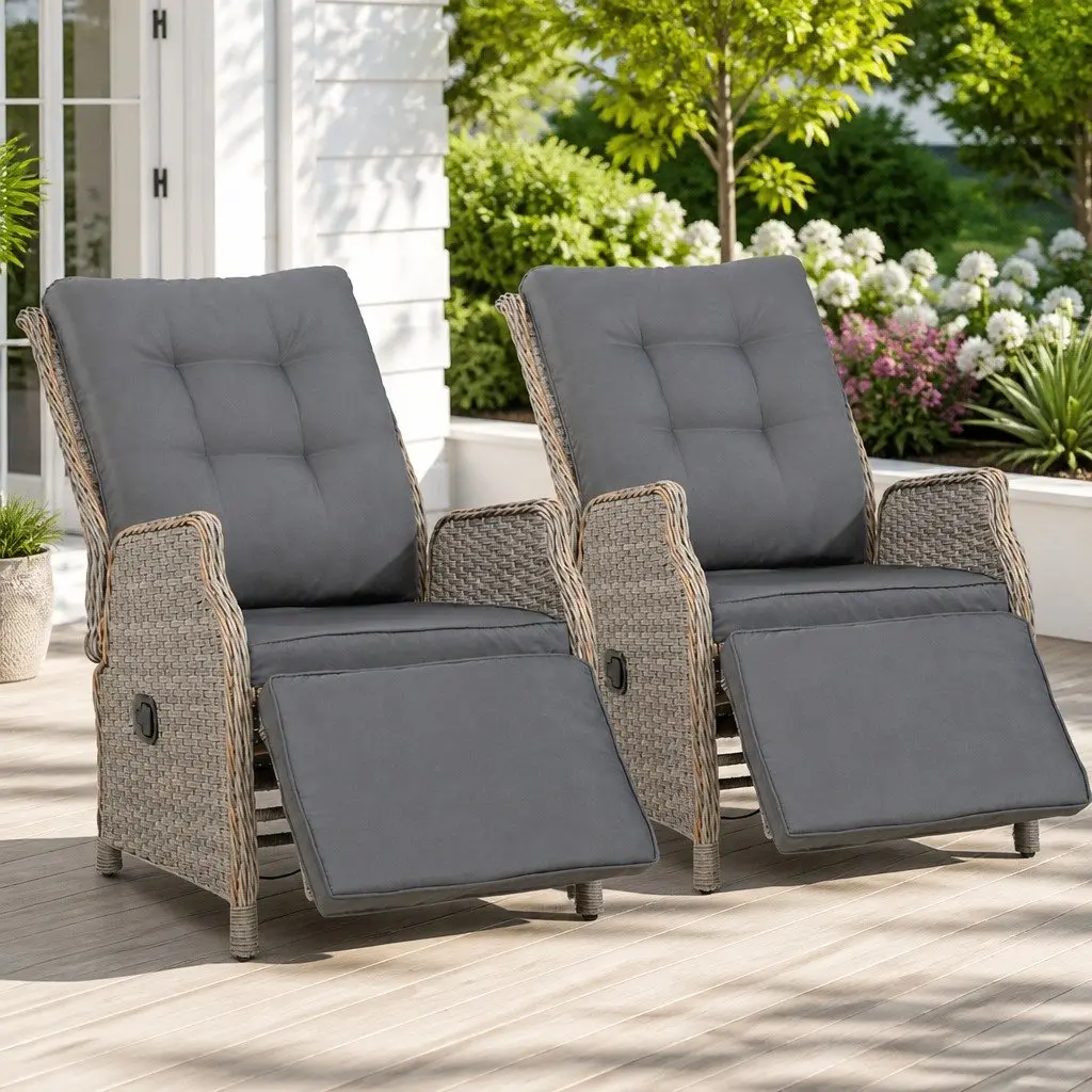 Wicker Recliner Lounge Chairs