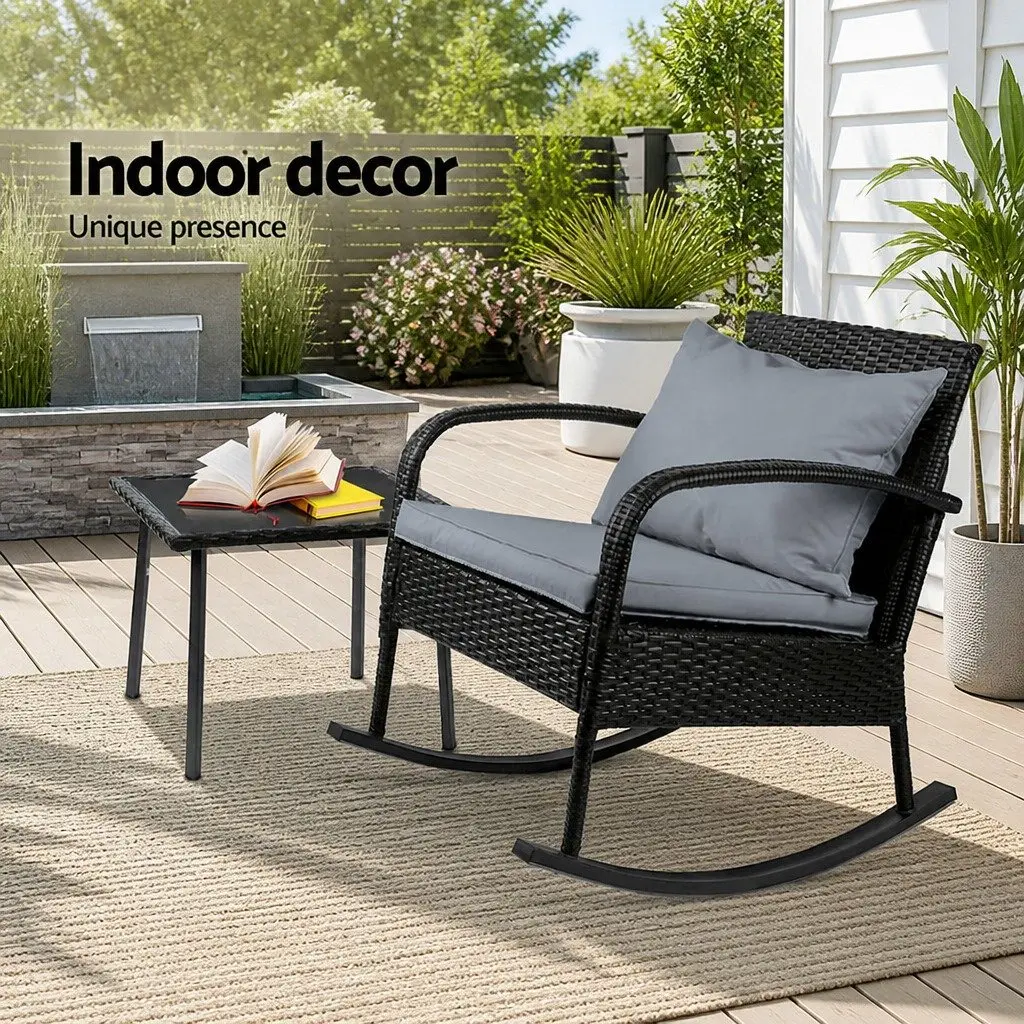 Outdoor Rocking Chair and Side Table Set
