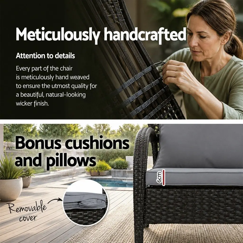 Outdoor Rocking Chair and Side Table Set
