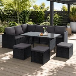 Specifications of Outdoor 9 Seater Wicker Sofa Set with Table