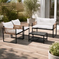 4-Piece Outdoor Lounge Set: Specs and Dimensions Included