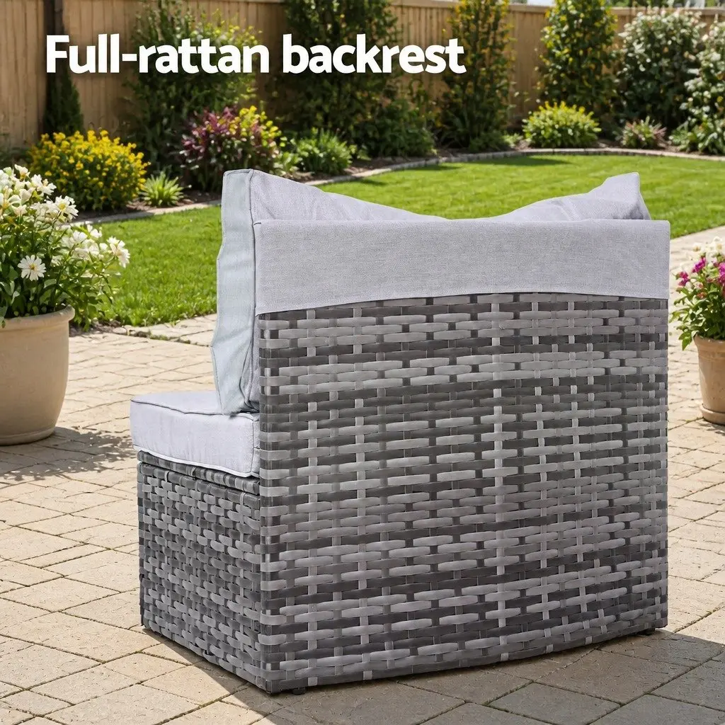 2 Piece Outdoor Sofa Set Garden Patio Furniture Grey