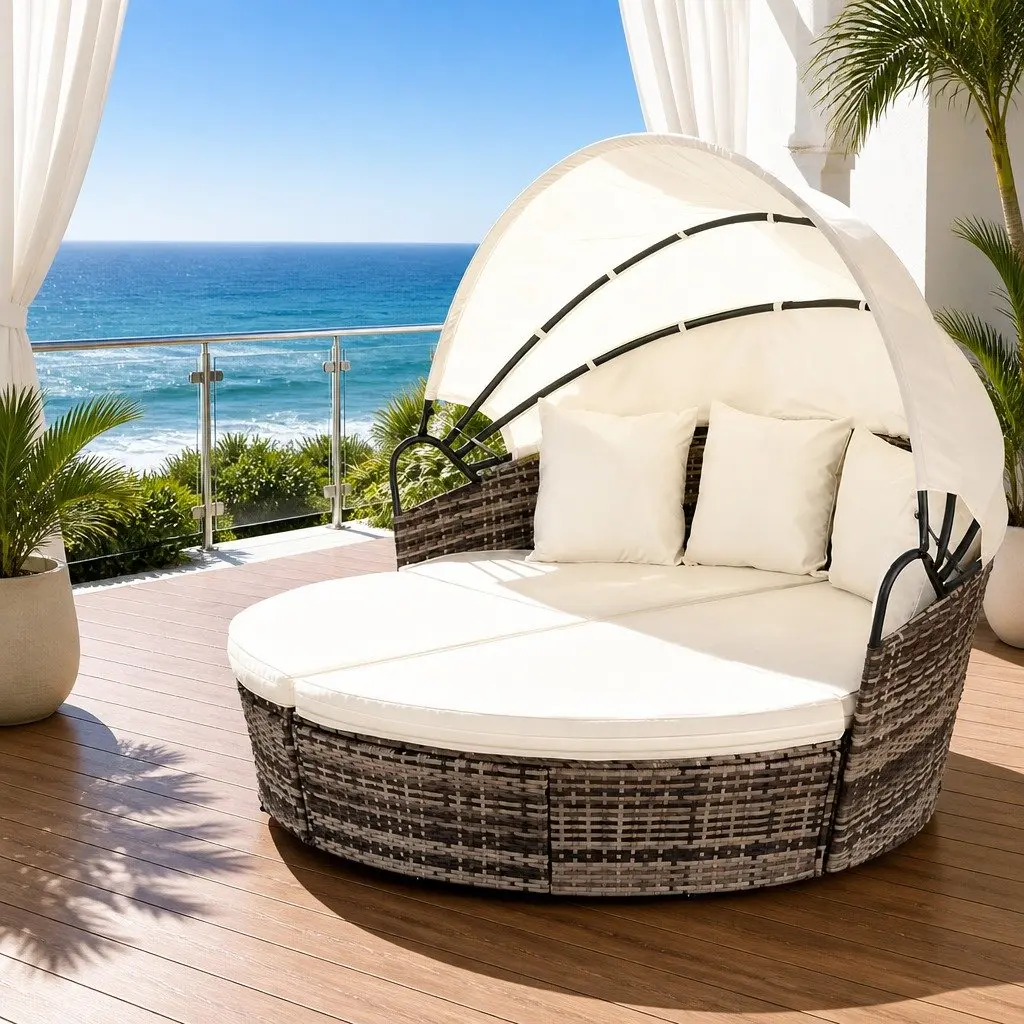 Outdoor Day Bed Sun Lounge with Canopy