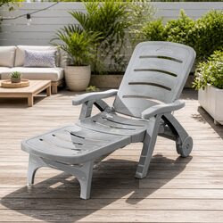 Specifications of Grey Folding Lounge Chair with Wheels