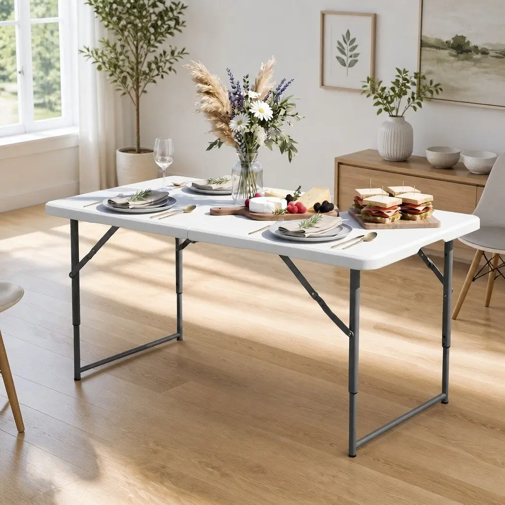 Adjustable 123cm Folding Table