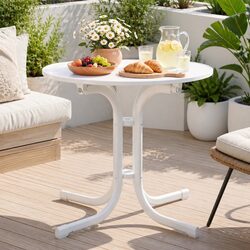 80cm Round Folding Bistro Table with Stainless Steel Top
