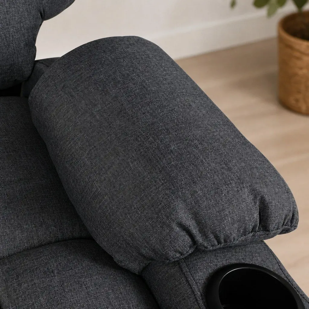 Electric Lift Recliner Chair for Living Room Grey Microfibre