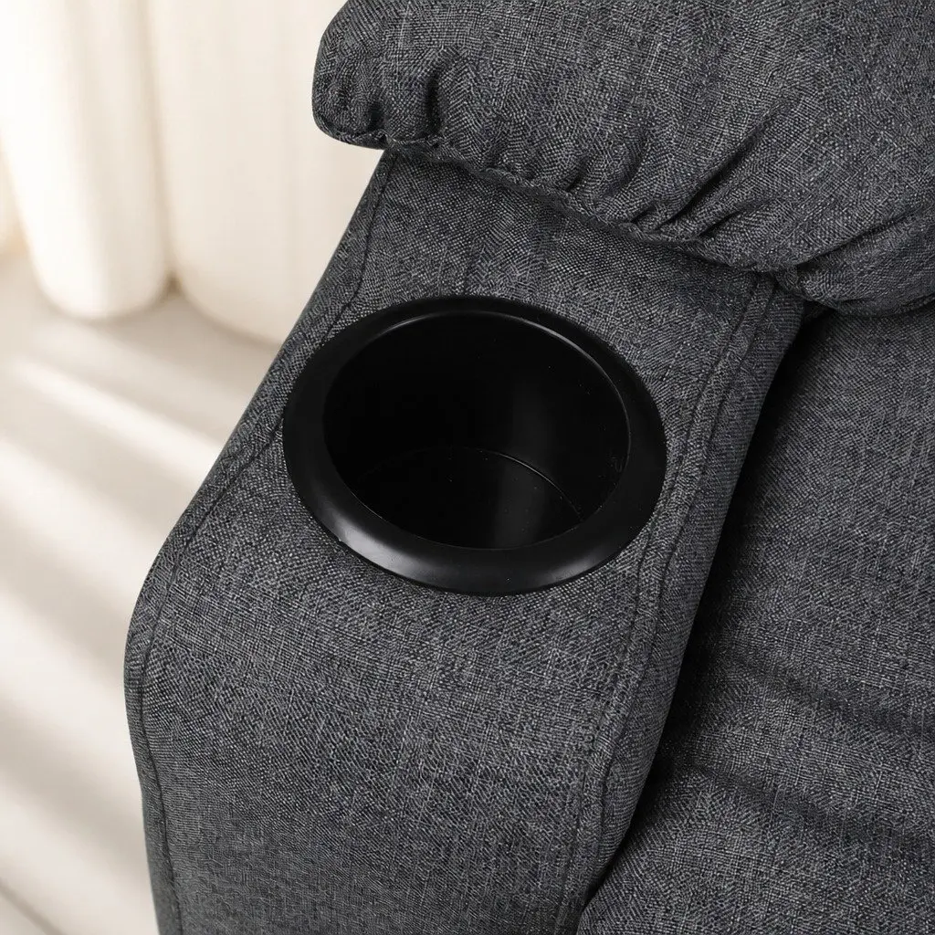Electric Lift Recliner Chair for Living Room Grey Microfibre