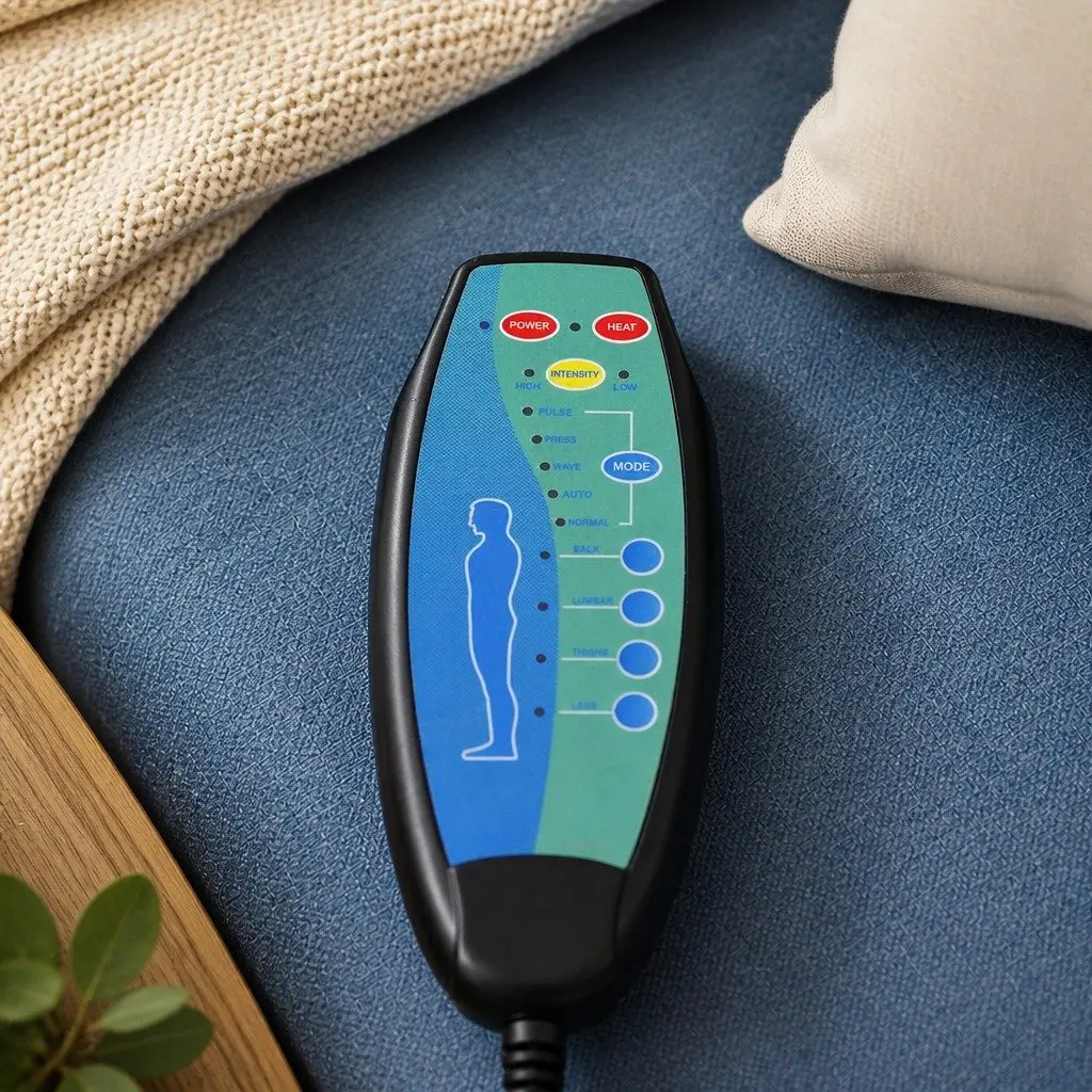 Blue Heated Massage Recliner Chair